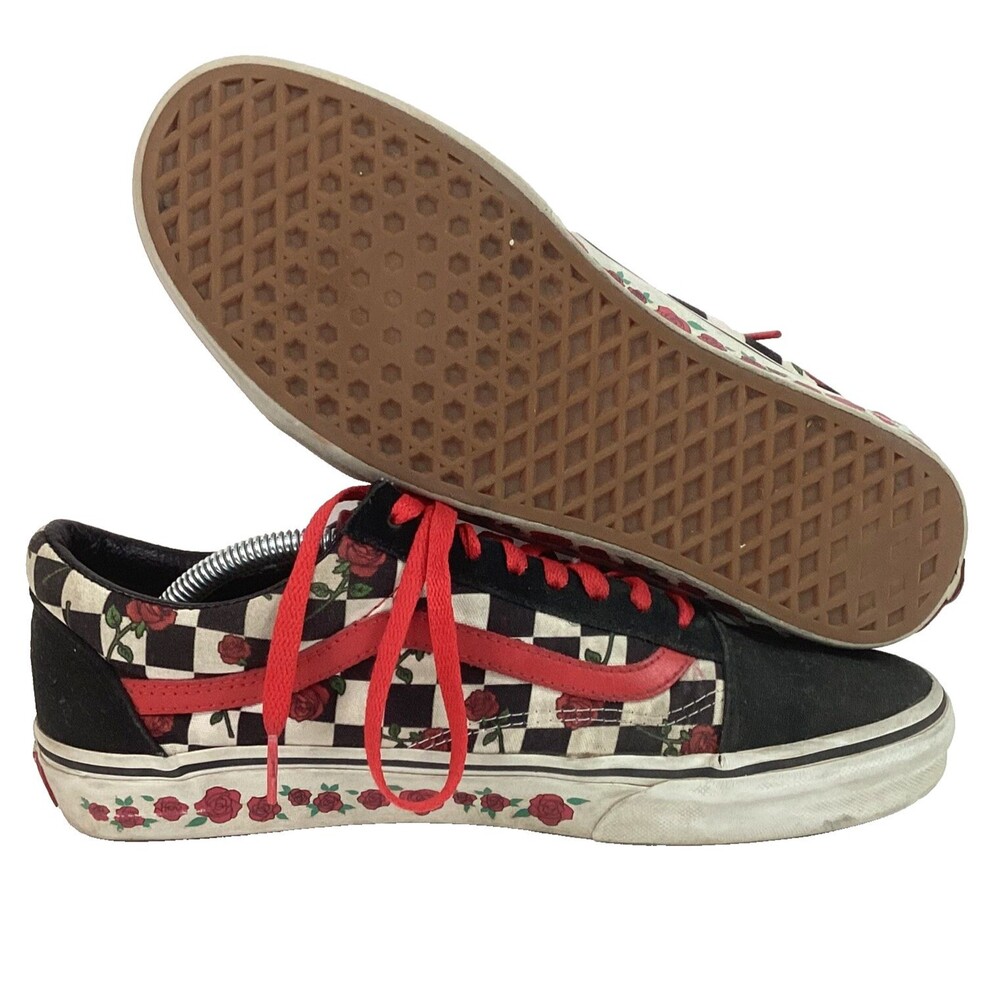 Vans Asher Rose -Men's Sz 9/Women's Sz 10.5 -Checkered Floral Low Canvas Lace-Up